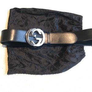 Gucci Black Leather Belt